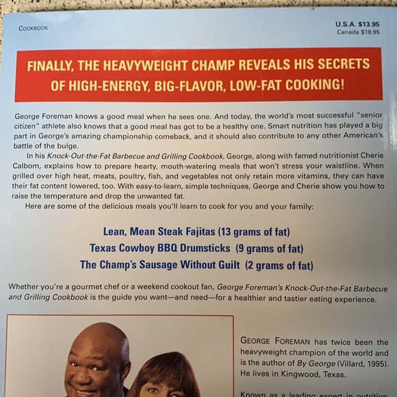 George Foreman's Knock-Out-the-Fat Barbecue and Grilling Cookbook cook book NEW - Picture 8 of 9